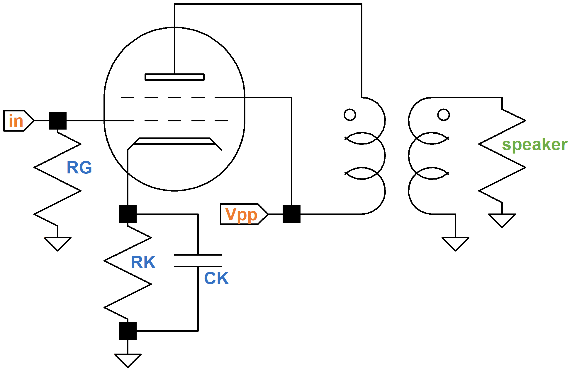 single-ended guitar amplifier power amp circuit