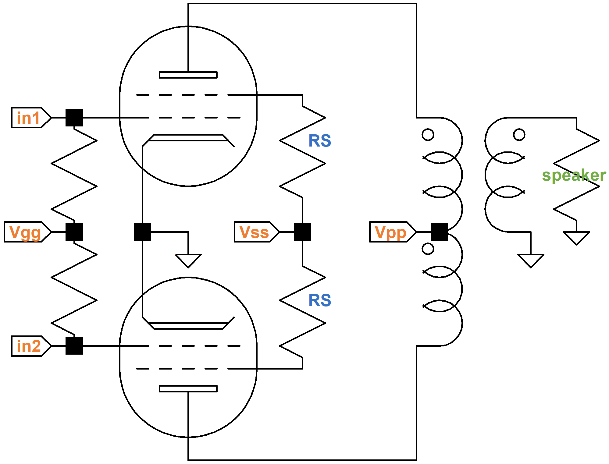 push-pull guitar amplifier power amp circuit