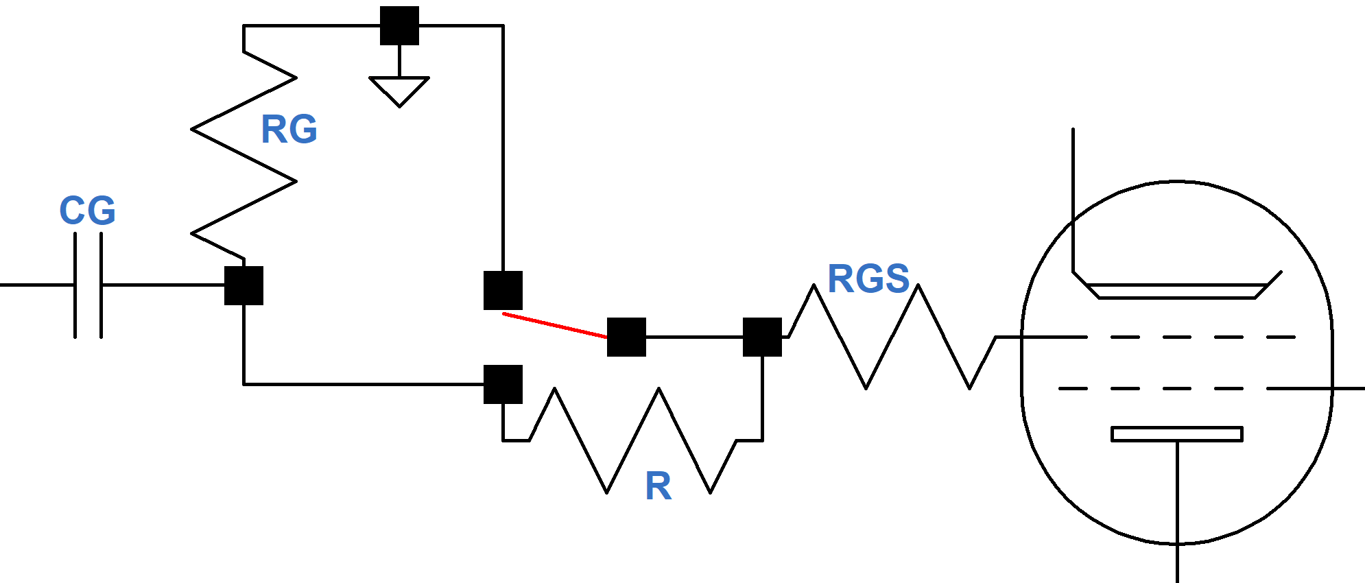 SPDT switch connects grid alternatively between the grid-stopper and ground