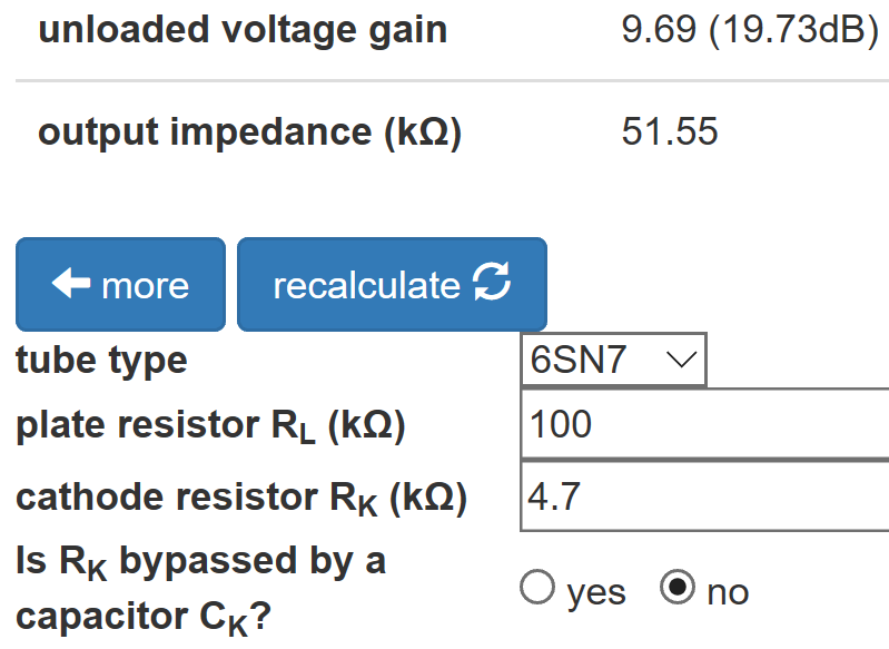 gain and output impedance