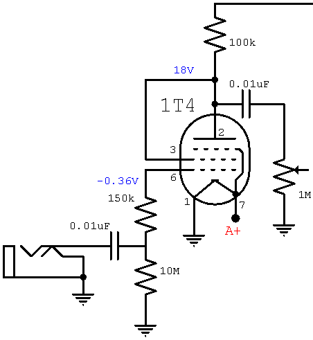 battery guitar amp preamp circuit