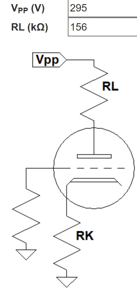 Davoli voltage amplifier plate supply voltage and plate load resistance