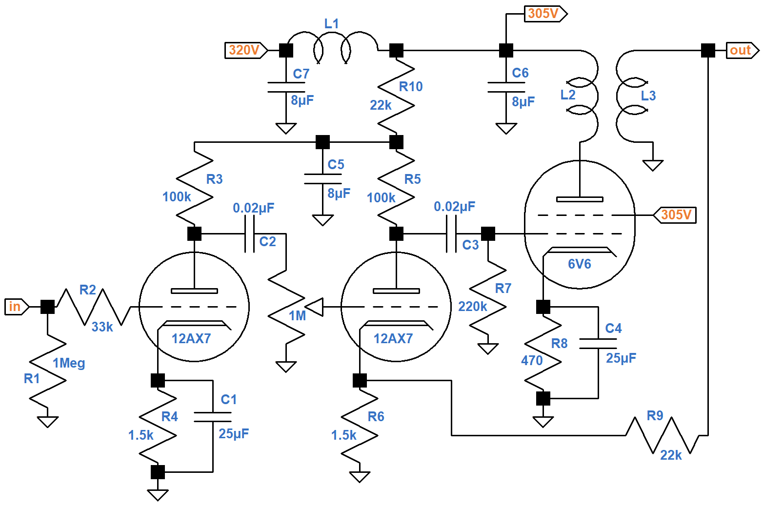 Fender Champ 5E1 schematic