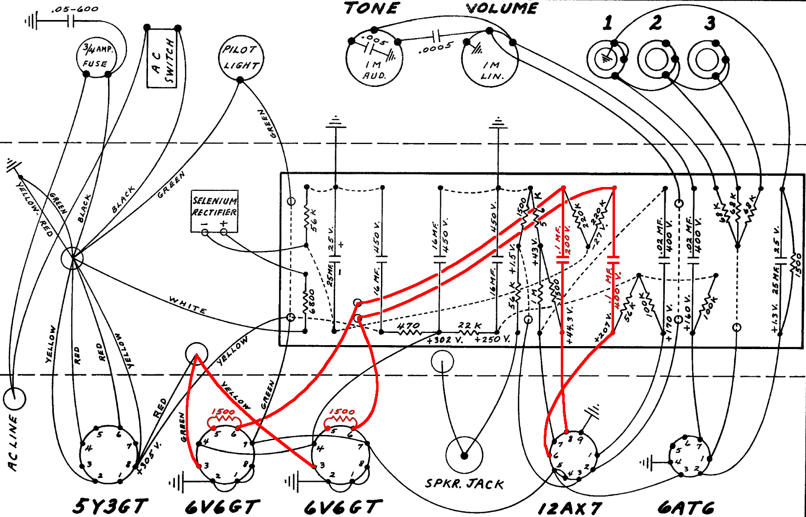 Fender Harvard 5F10 layout