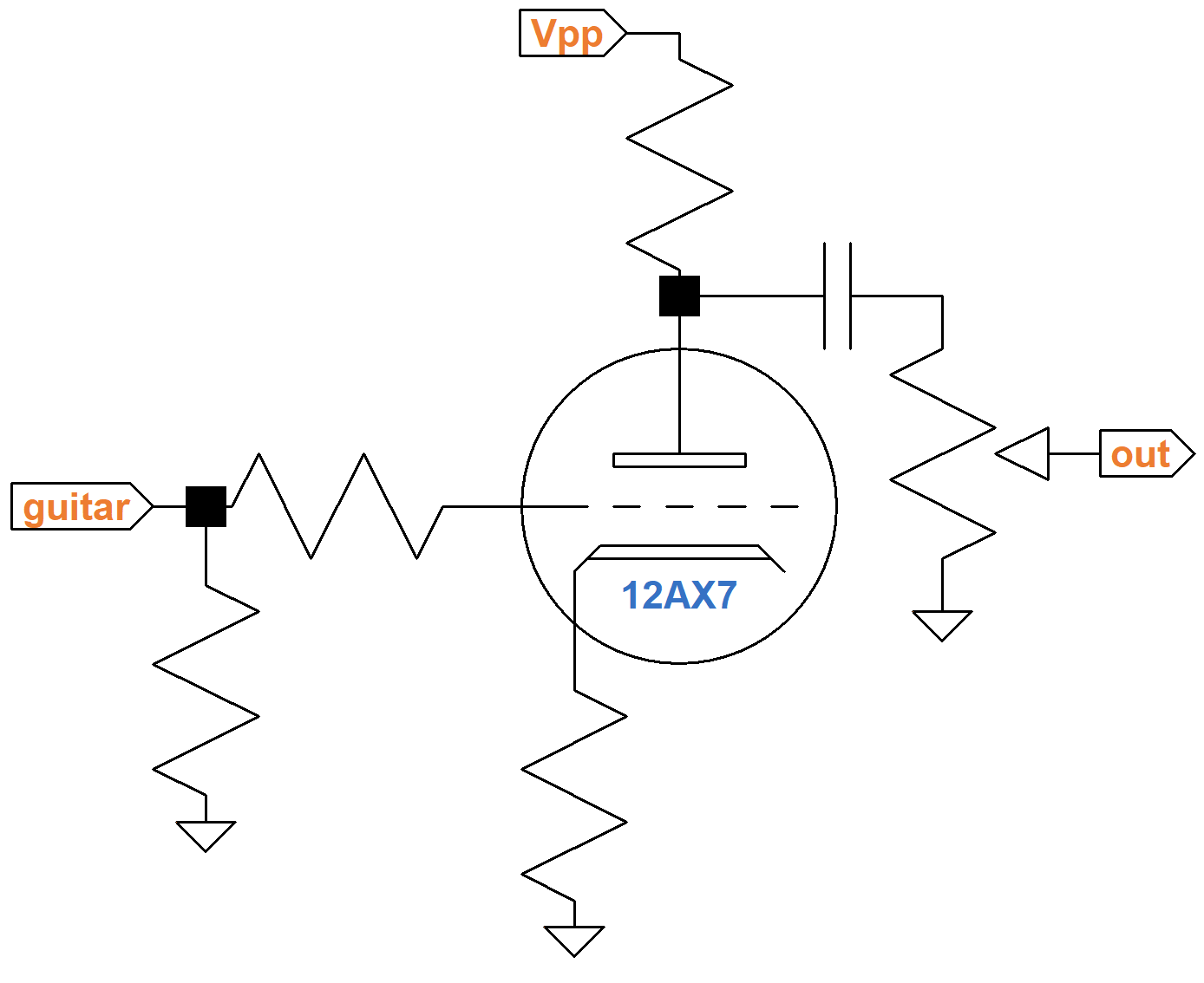 guitar amplifier first stage