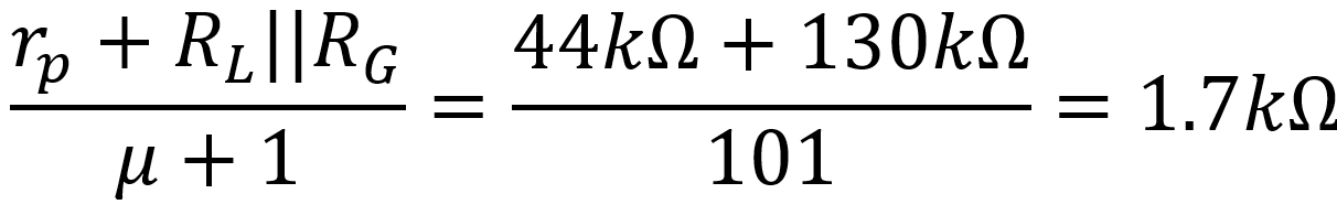 cathode impedance in parallel with the cathode resistor