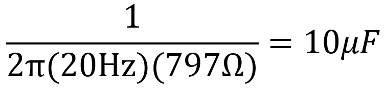 cathode capacitor calculated value