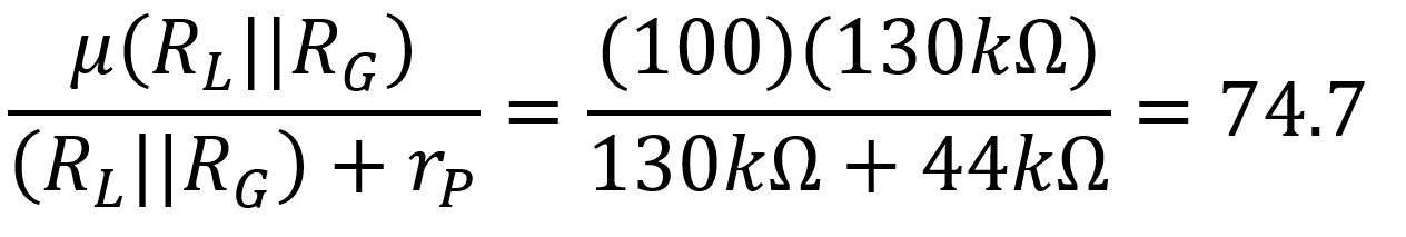 loaded voltage gain