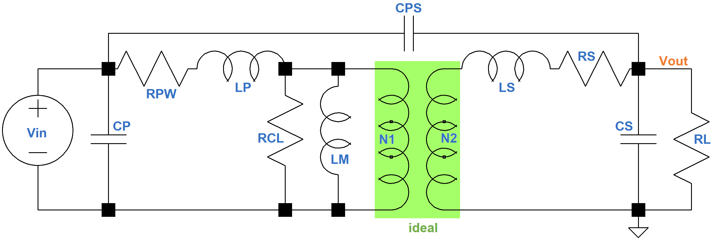 real-world transformer lumped-element model