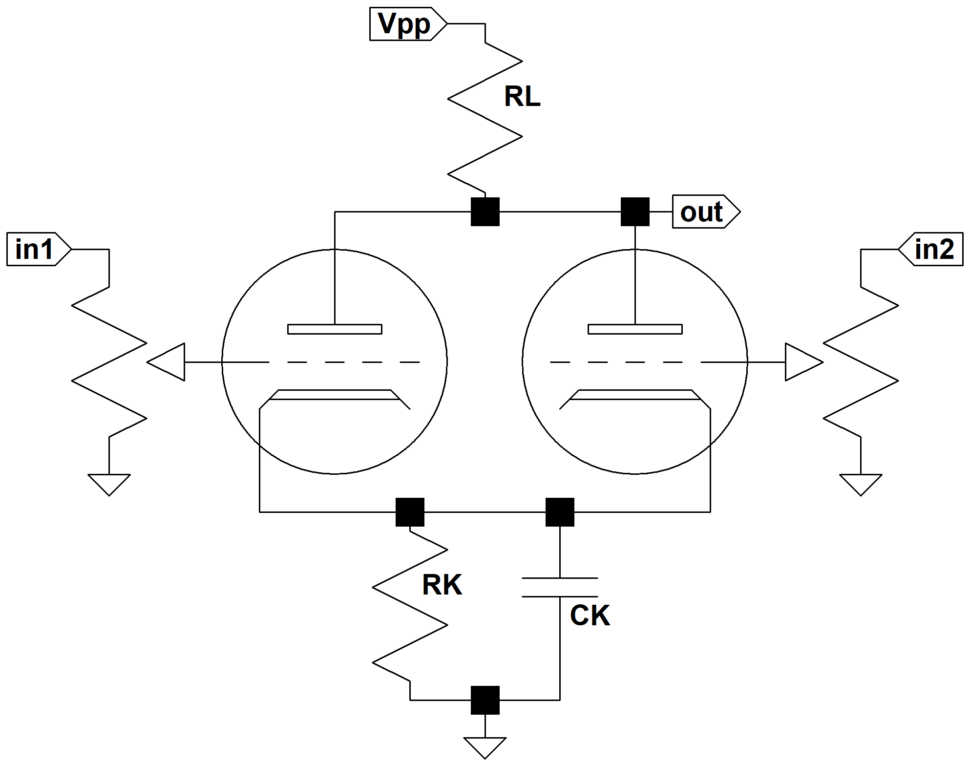 guitar amp active mixer circuit