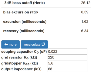 grid bias excursion calculator