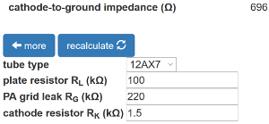 cathode impedance calculator