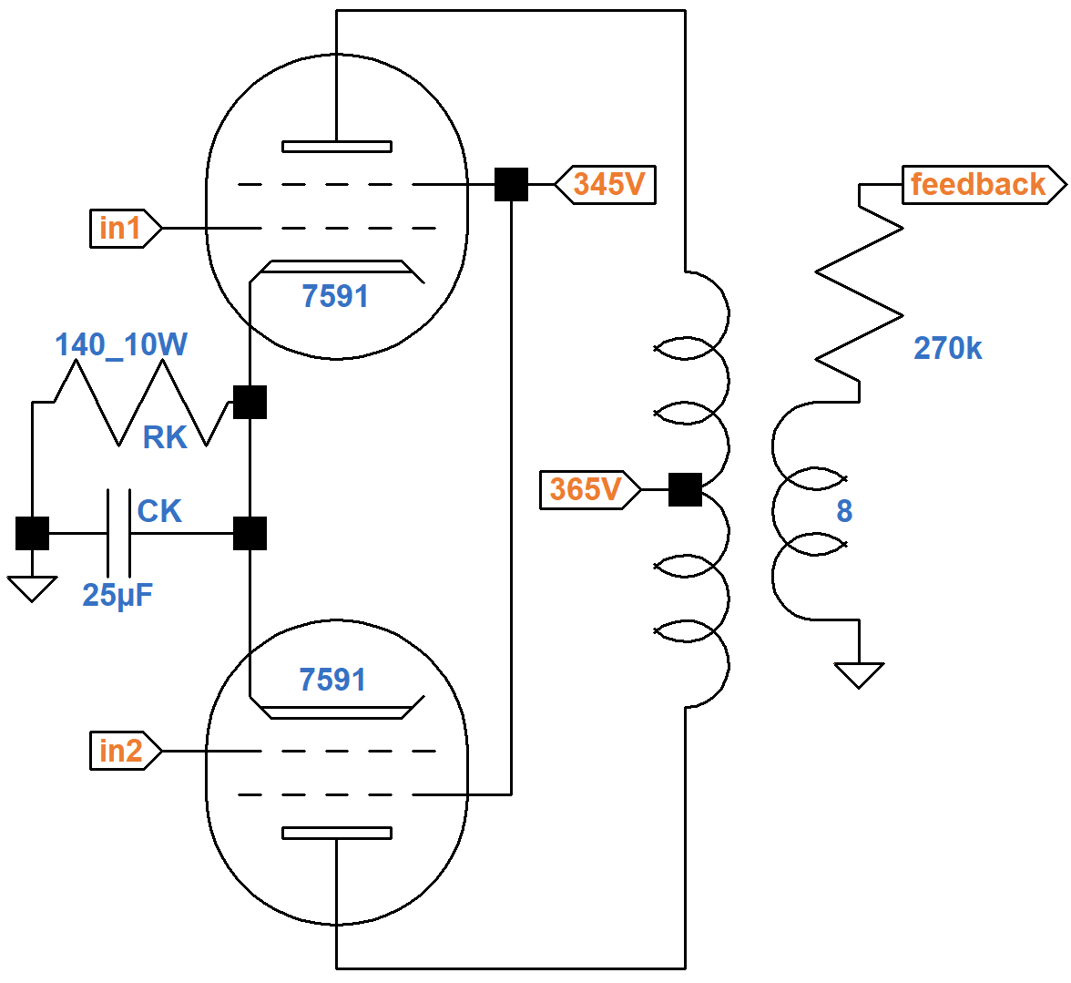 Ampeg Jet 12 power amp schematic