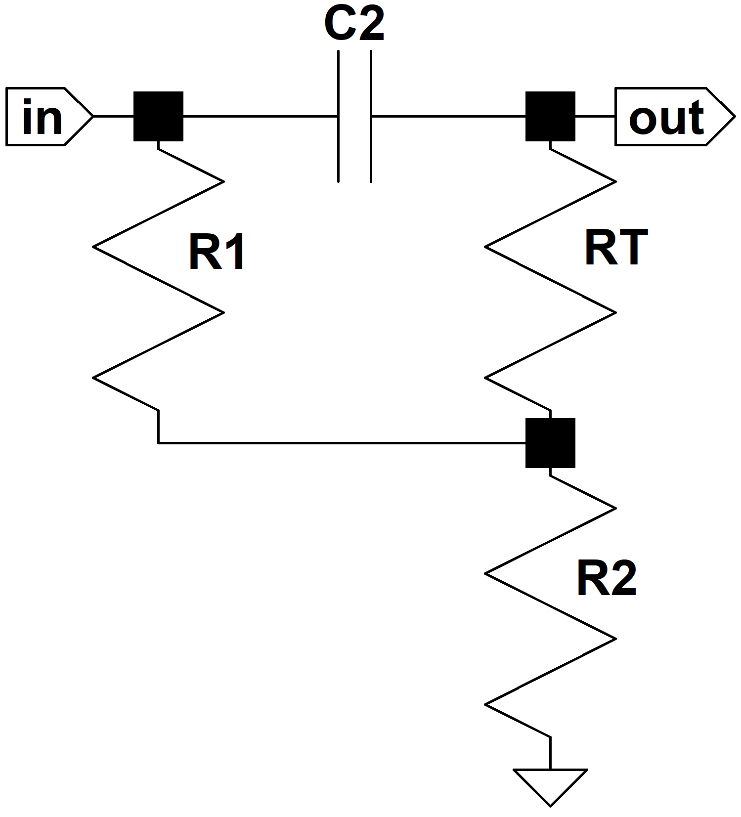 CP103 tone stack, bass minimum, treble maximum