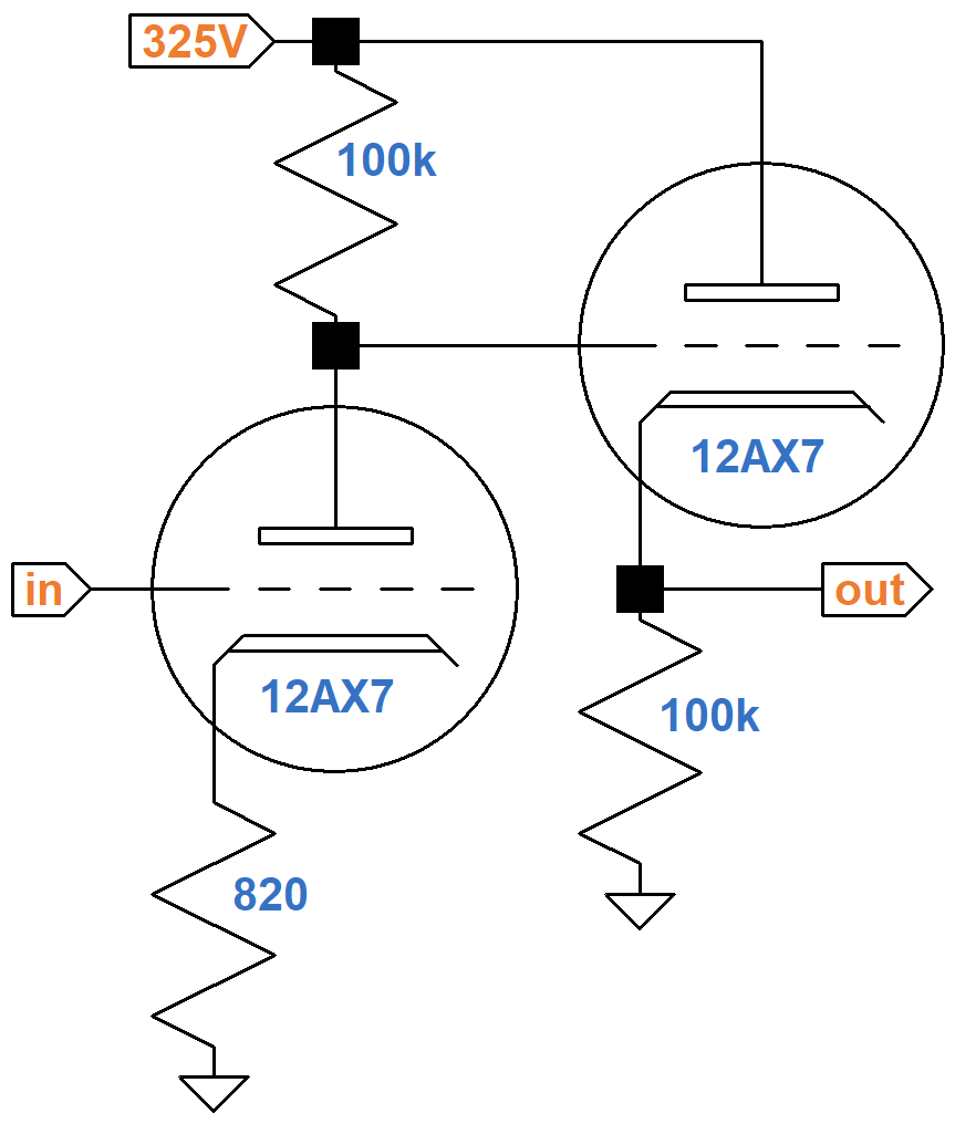 Fender Bassman 5F6-A cathode follower schematic