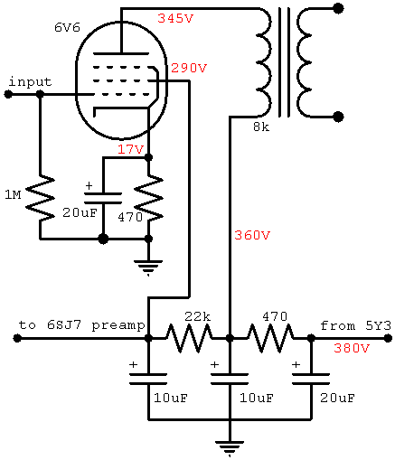Gibson GA-5 Les Paul Junior Power Amp fender flying v guitar wiring schematics 