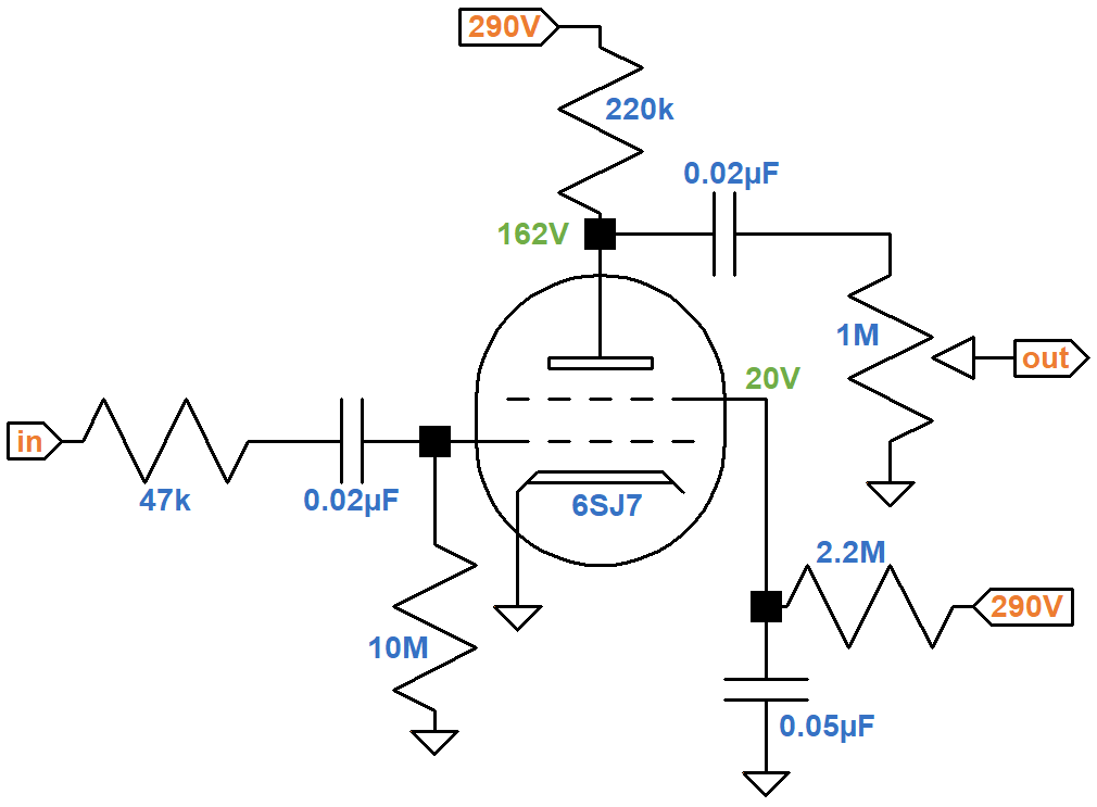 Gibson GA-5 Les Paul Junior preamp schematic