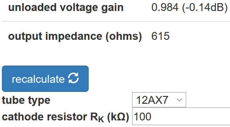 cathode follower output impedance