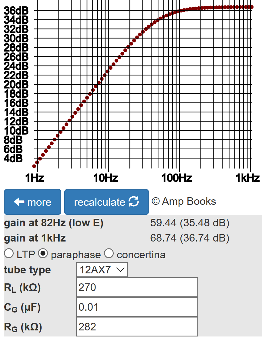 Supro paraphase phase inverter first-stage bass response