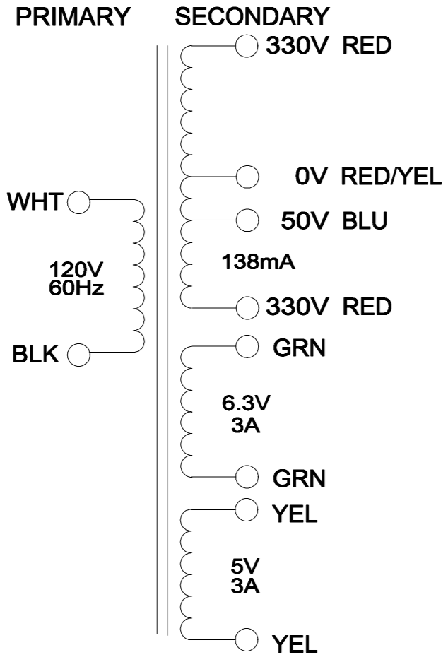 Hammond 290BX Power Transformer Wiring