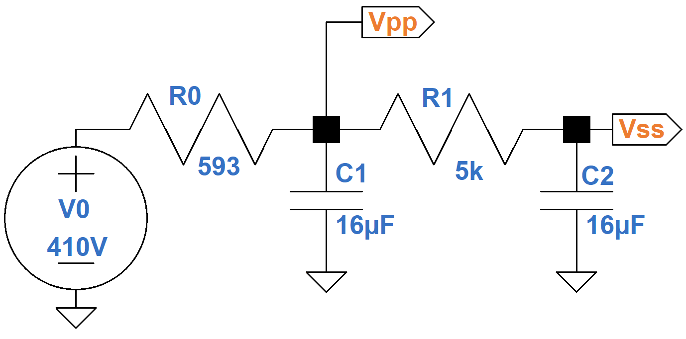 Analog Model of the Fender Deluxe 5E3 Power Supply