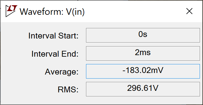 RMS voltage across the primary