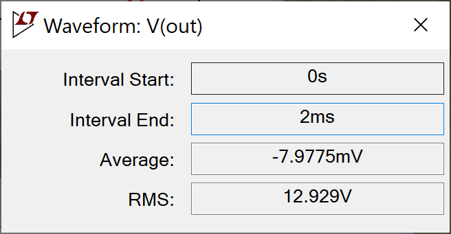 RMS voltage across the speaker