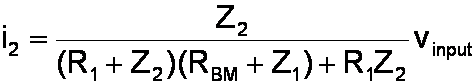 equation to compute the current as a function of the input voltage