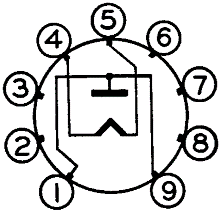 1V2 vacuum tube rectifier base diagram